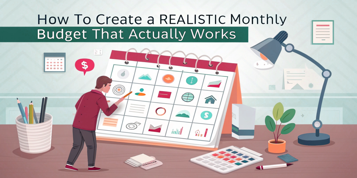 realistic monthly budget overview showing monthly income, expenses, and financial planning